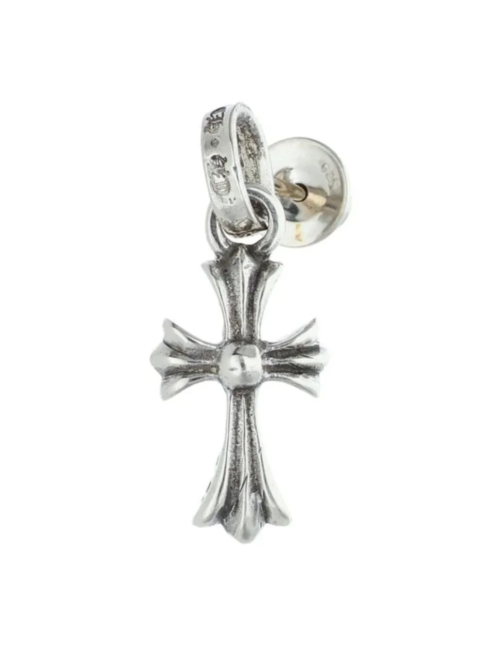 Chrome Hearts Bby Pprchn Baby Fat Drop Silver Earrings